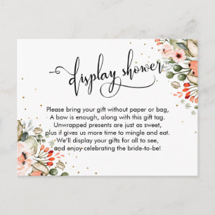 Display Shower Floral Confetti Enclosure Card