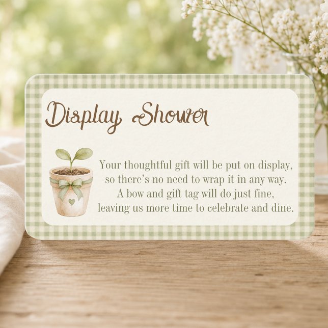 Display Shower Gift Request Little Sprout Enclosure Card (Display Shower Enclosure Card - Baby Shower - A Little Sprout is on the Way)