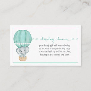 Display Shower Green Elephant Baby Shower Enclosure Card