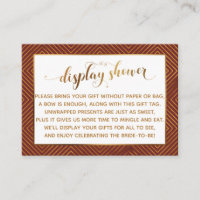 Display Shower Heart Gold Script Burgundy Gift Tag