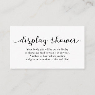 Display Shower Insert Card for Baby Shower