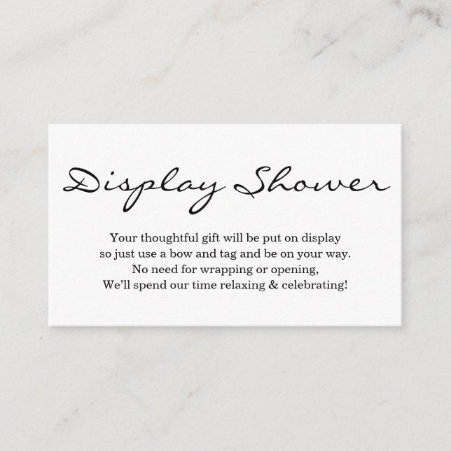 Display Shower Insert for Invitation - Simple (Front)