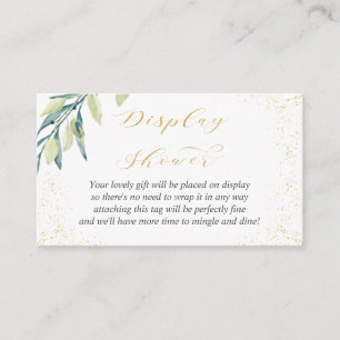Display Shower No Wrap Green Foliage Gold Splatter Enclosure Card
