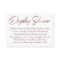 Display Shower Rose Gold Script Insert Tag Card