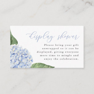 Display Shower, Script, Blue Hydrangea Enclosure Card