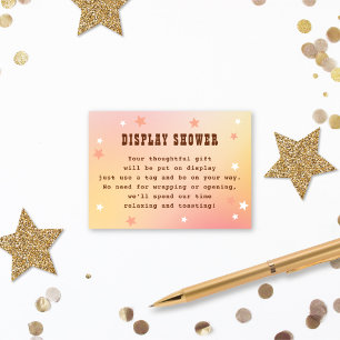 Display Shower Western Pretty Stars Bridal Shower Enclosure Card