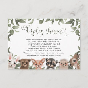 Display shower Woodland animals forest friends Enclosure Card