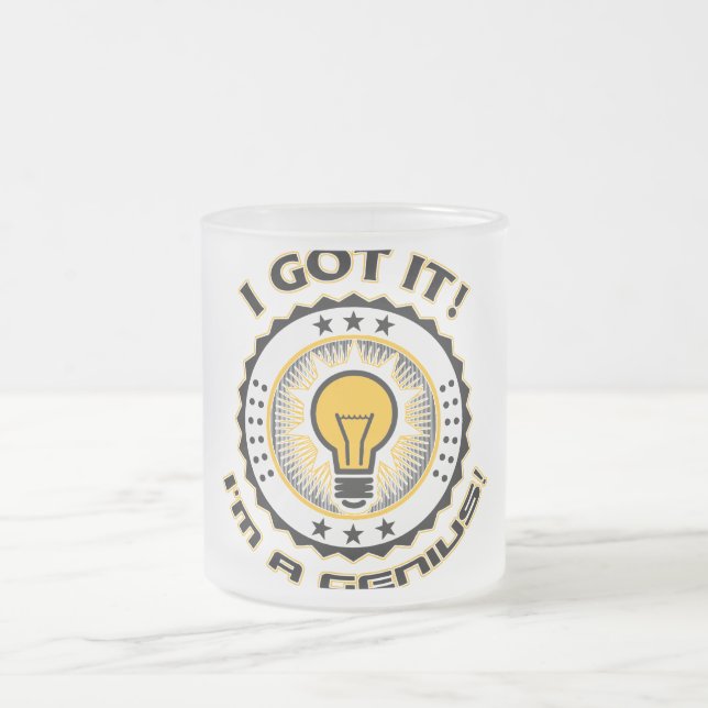 Display Your Genius Frosted Glass Coffee Mug (Center)