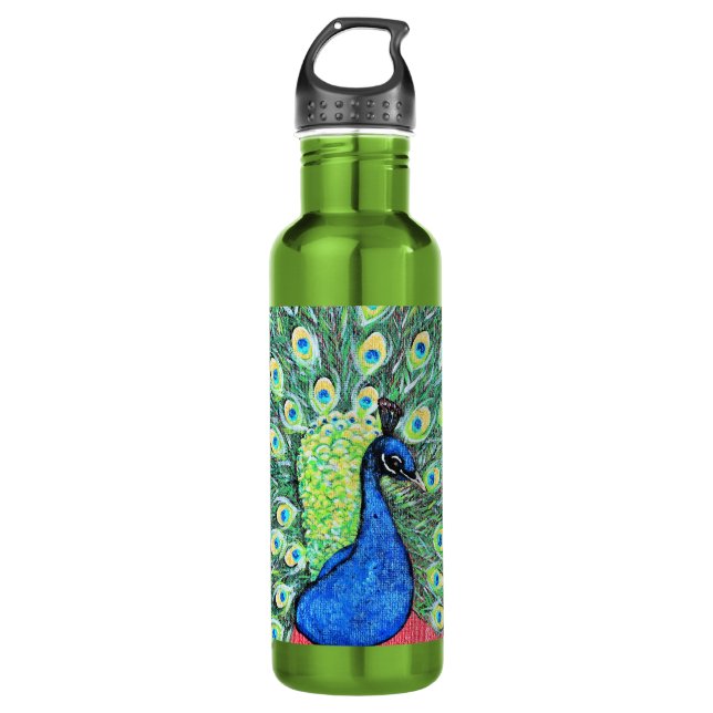 Displaying Peacock Painting 710 Ml Water Bottle (Front)