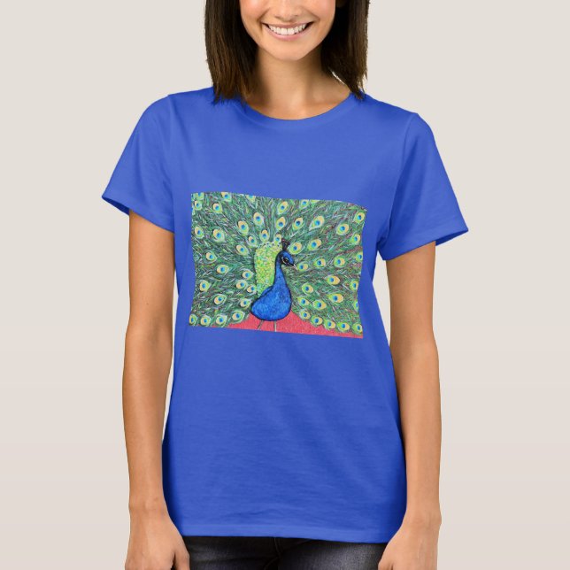 Displaying Peacock Painting T-Shirt (Front)