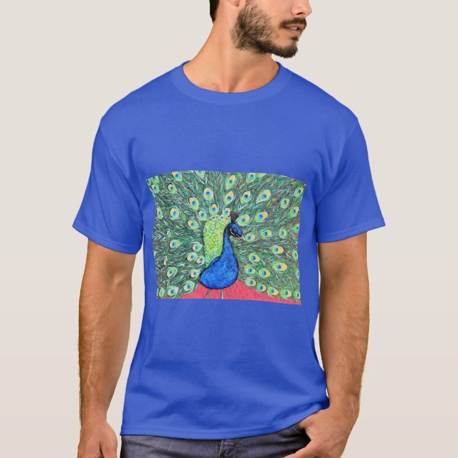 Displaying Peacock Painting T-Shirt (Front)