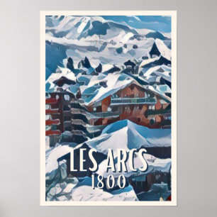 Displays Les Arcs 1800 Ski resort Poster