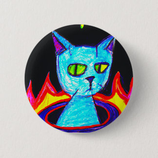 Displeased cat 6 cm round badge