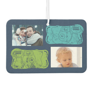 Disposable Cameras Blues and Greens Custom Photo Car Air Freshener