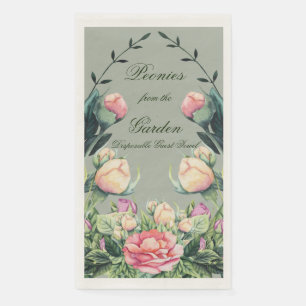 Disposable Guest Towel 50 Qty. Peonies from Garden Napkin