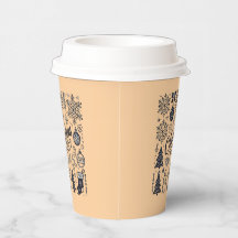 Disposable or paper cups for Christmas