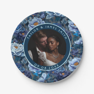 Disposable Peonies Plates For Summer Wedding Party