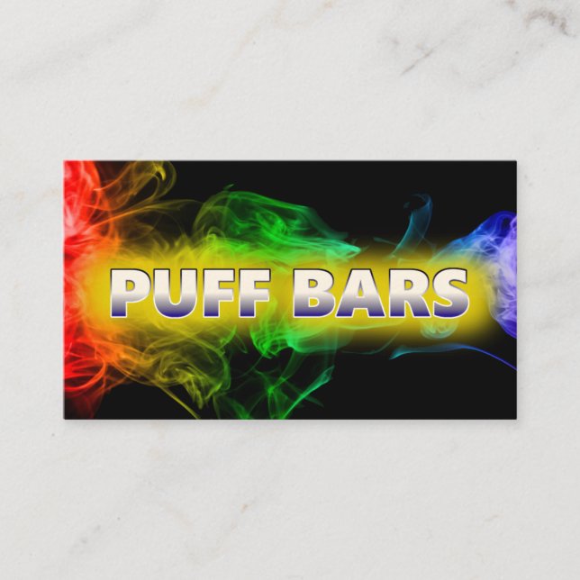 Disposable Vape Puff Bar Black Business Card (Front)