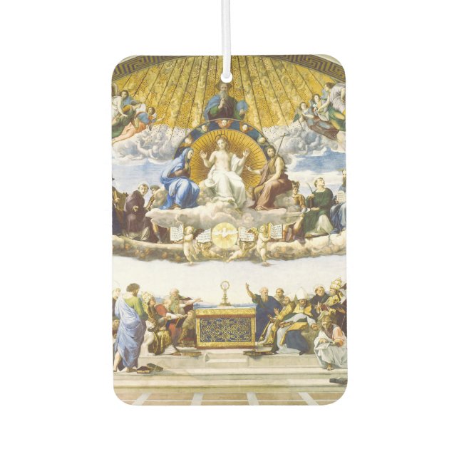Disputation of the Holy Sacrament by Raphael Car Air Freshener (Front)