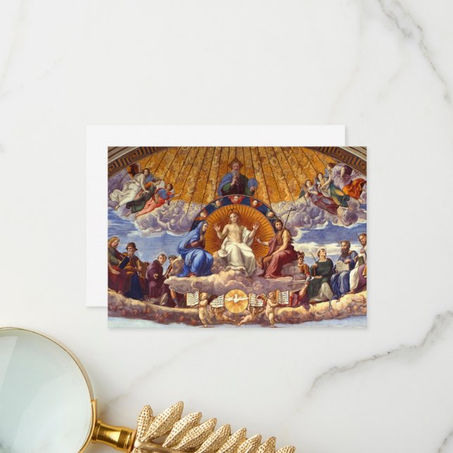 Disputation of the Holy Sacrament by Raphael Thank You Card (Front/Back In Situ)