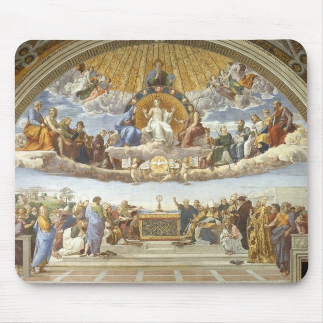 Disputation of the Holy Sacrament, Raphael Sanzio Mouse Mat (Front)