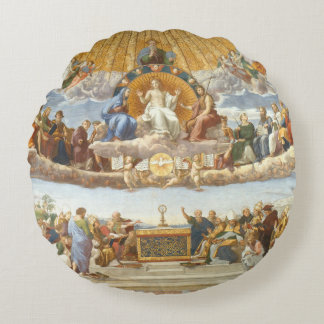 Disputation of the Holy Sacrament, Raphael Sanzio Round Cushion