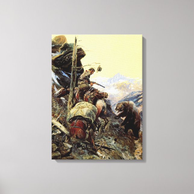 Disputed Trail by Charles M. Russell Canvas Print (Front)