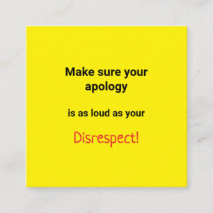 Disrespect Calling Card