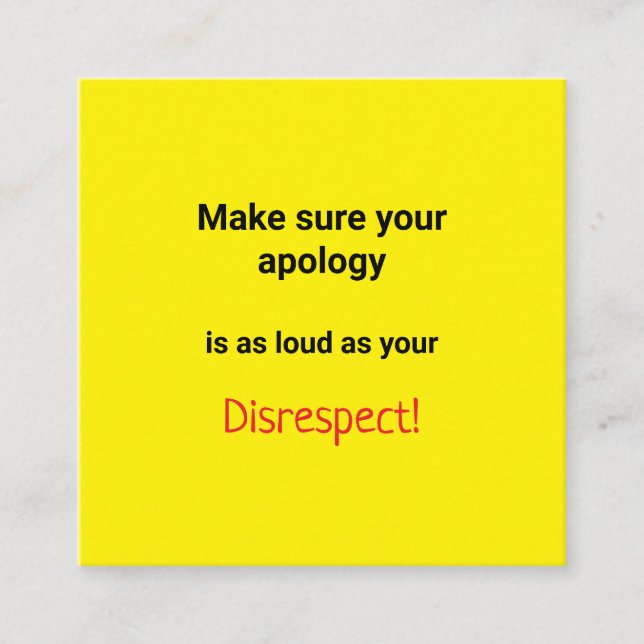Disrespect Calling Card (Front)