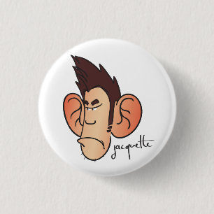 dissatisfied misadventure jacquette 3 cm round badge