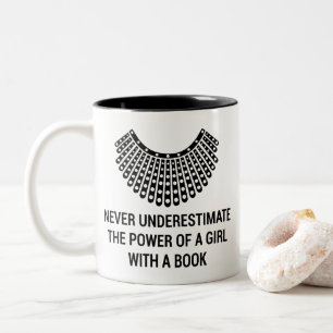 Dissent collar RBG, Ruth Bader GINSBURG Feminism Two-Tone Coffee Mug