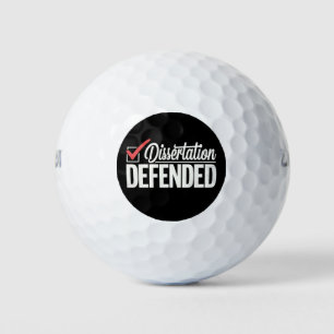 Dissertation Defended PhD Graduate Graduation Golf Balls