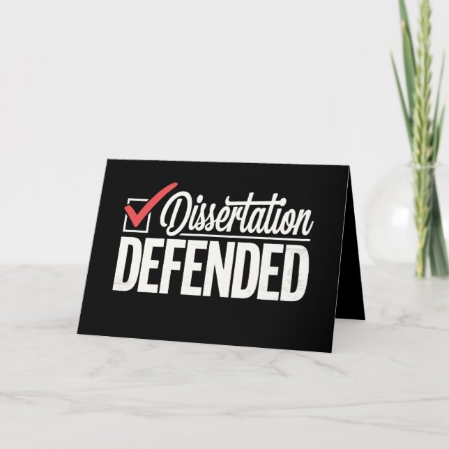 Dissertation Defended PhD Graduate Graduation Thank You Card (Front)
