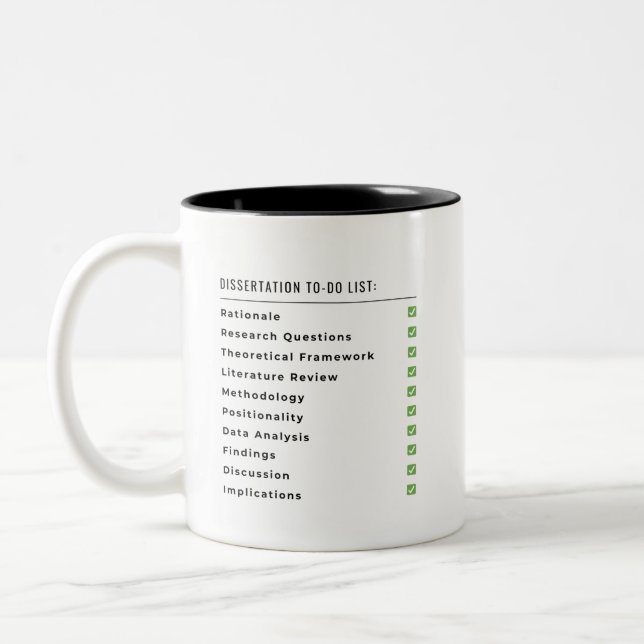 Dissertation to-do list mug (Left)