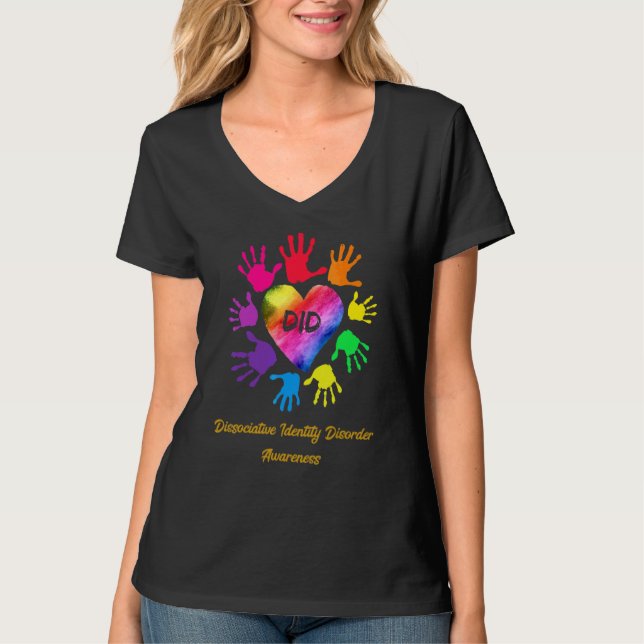 Dissociative Identity Disorder Awareness Hands T-Shirt (Front)