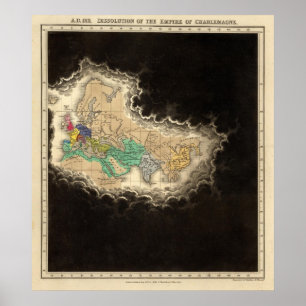 Dissolution of The Empire of Charlemagne 912 AD Poster