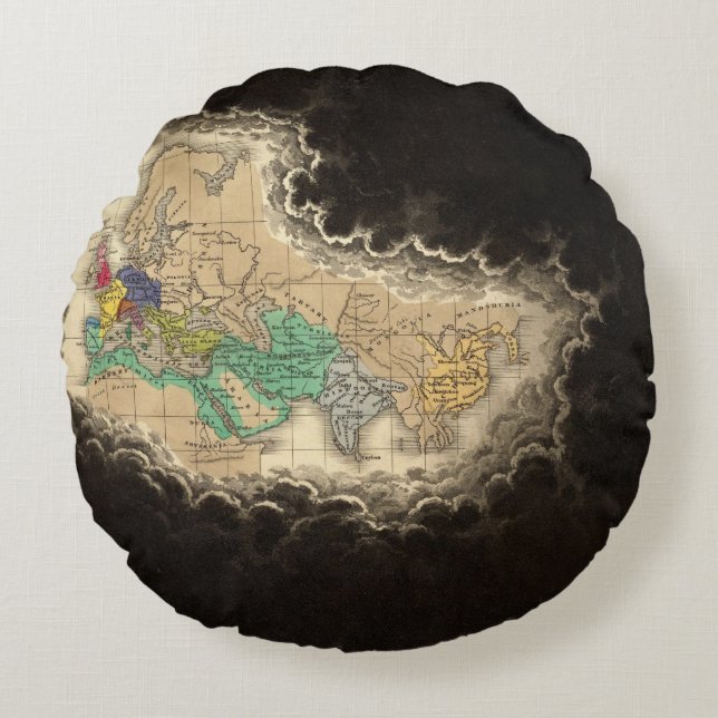 Dissolution of The Empire of Charlemagne 912 AD Round Cushion (Front)
