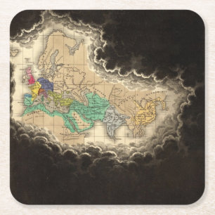 Dissolution of The Empire of Charlemagne 912 AD Square Paper Coaster