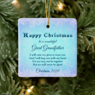 Distance Great Grandfather Christmas Ceramic Ornament