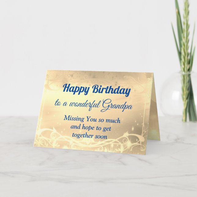 Distance Happy Birthday Grandpa Card (Front)