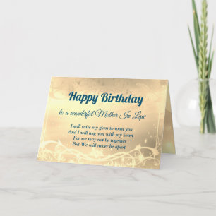 Distance Happy Birthday Mother In Law Card