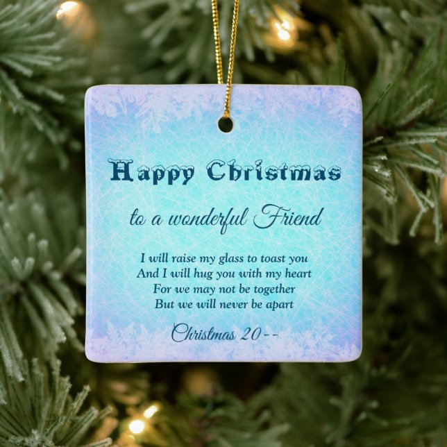 Distance Happy Christmas Friend Ceramic Ornament (Tree)