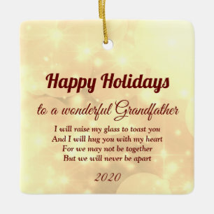 Distance Happy Holidays Grandfather Ceramic Ornament