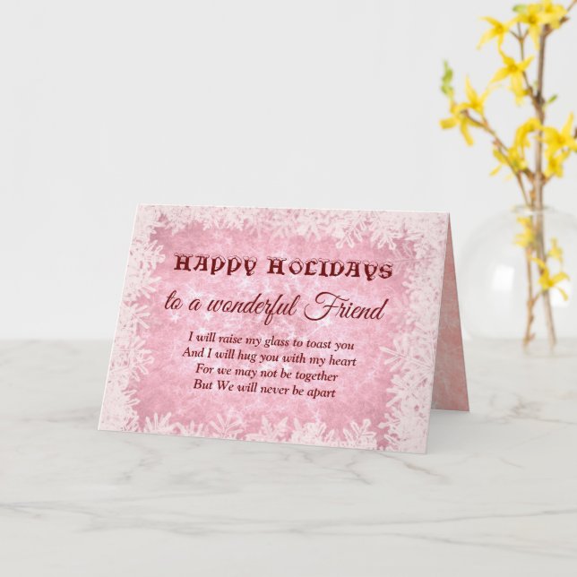 Distance Happy Holidays Wonderful Friend Card (Yellow Flower)