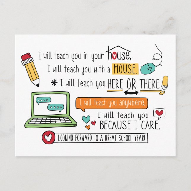 Distance Learning Student Encouragement Postcard (Front)