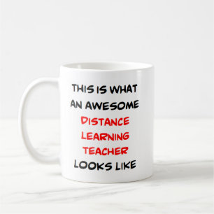 distance learning teacher, awesome coffee mug