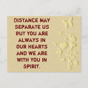 Distance may separate us-postcard postcard