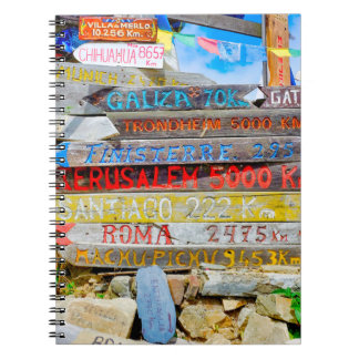 Distance sign notebook