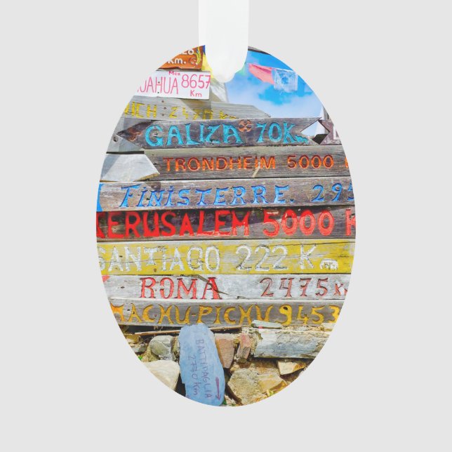 Distance sign ornament (Front)