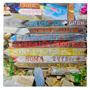Distance sign tile
